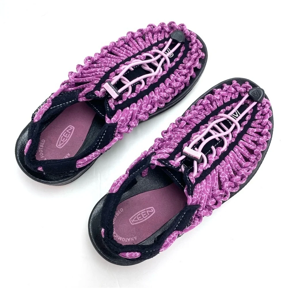 KEEN Uneek Woven Rubber Outdoor Sandals in Pink Size 5.5 Style 1014637